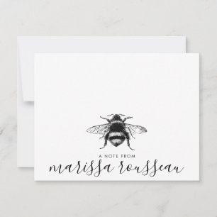 Bee Handwritten A Note From Script Name Card