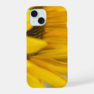 Bee Happy: A Sunflower Macro Photograph iPhone 15 Case