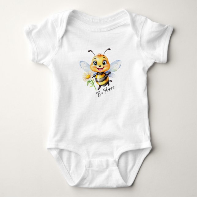 Bee Happy Baby Bodysuit (Front)