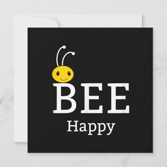 Bee Happy Be Yourself | Funny Bee Lover Gifts Holiday Card (Front)