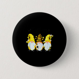 Bee Happy Bee Gnome Spring  6 Cm Round Badge