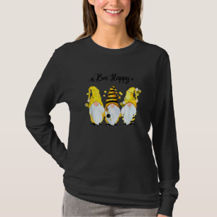 Bee Happy Bee Gnome Spring Beekeeper Bee Kind Bee T-Shirt