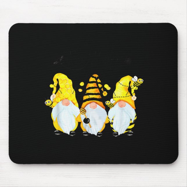 Bee Happy Bee Gnome Spring  Mouse Mat (Front)