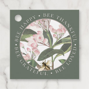 Bee Happy Bee Thankful Inspirational Apiary Tag