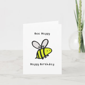 Bee Happy Birthday Card