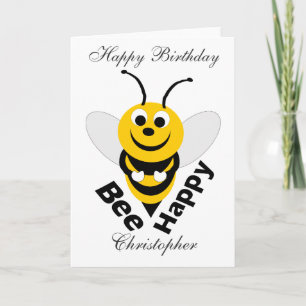 Bee Happy Birthday Card
