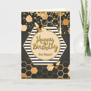 "bee happy" birthday greeting card