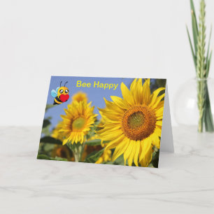 Bee Happy. Blank card