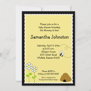 Bee Happy Bumblebee Baby Shower Invitation