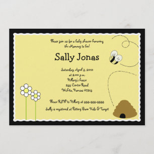 Bee Happy Bumblebee Baby Shower Invitation
