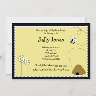 Bee Happy Bumblebee Baby Shower Invitation