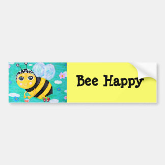 Bee Happy Bumper Sticker