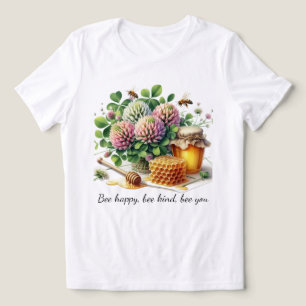 Bee Happy Clover Honey T-Shirt Tri-Blend Shirt