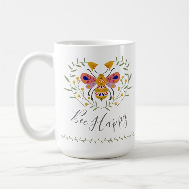 Bee Happy Coffee Mug (Left)