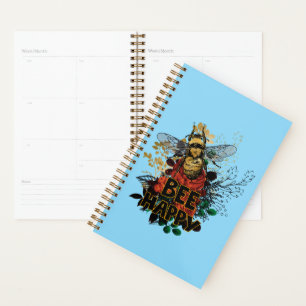 Bee Happy Colourful Bee and Flowers Planner