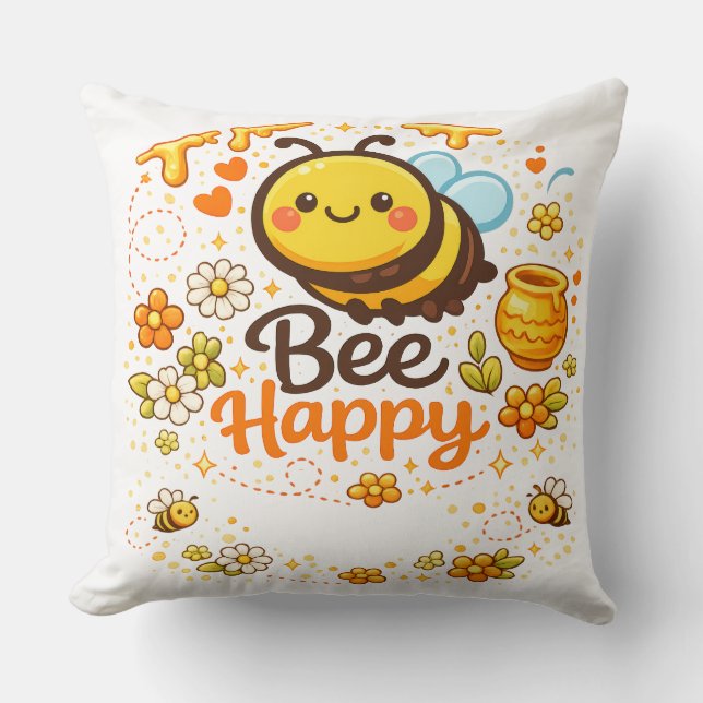 Bee Happy Cushion (Front)