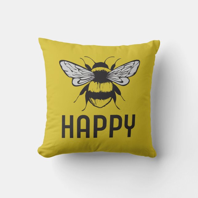 Bee Happy  Cushion (Front)