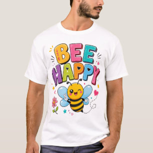 Bee Happy Cute Bee Graphic T-Shirt Funny design