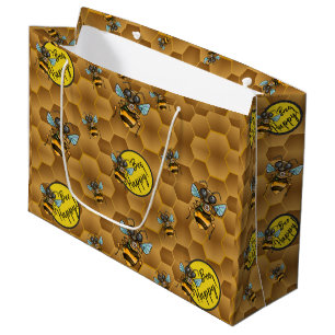 Bee Happy! Cute Honey Bee Large Gift Bag