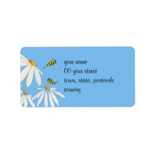 Bee Happy Daisies Address Label