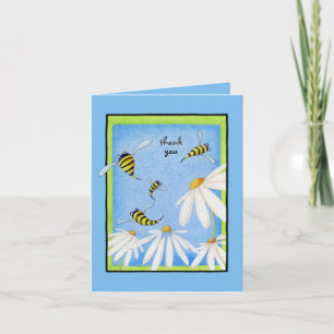 Bee Happy Daisies Thank You Note Card