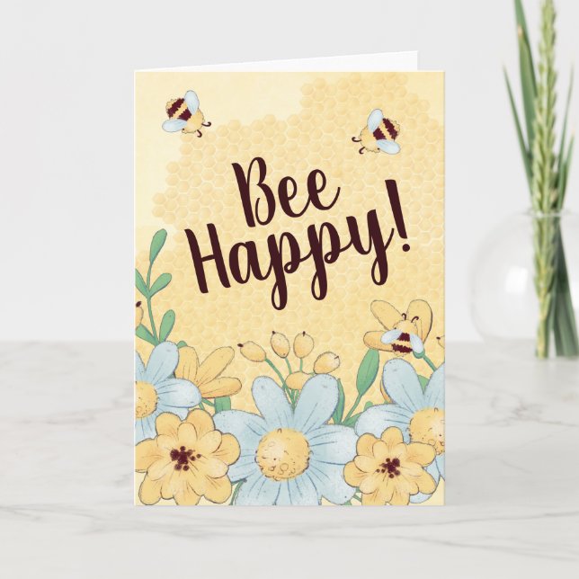 Bee Happy Encouragement Card (Front)
