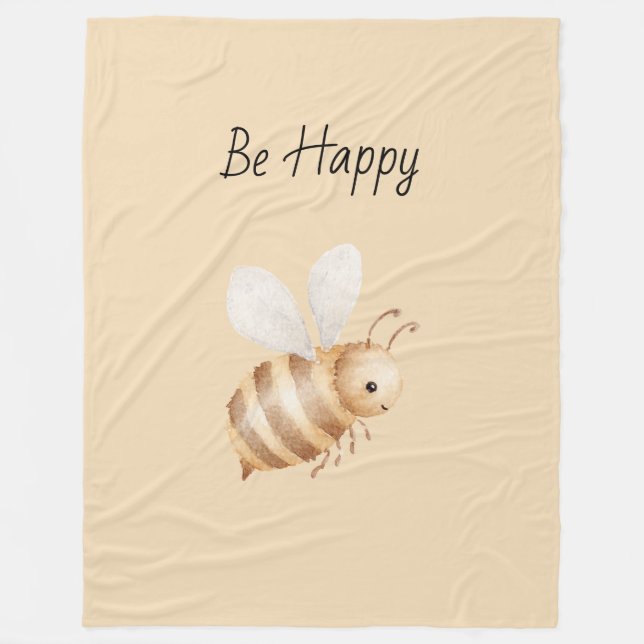 Bee Happy Fleece Blanket (Front)