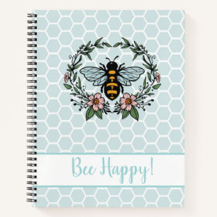 Bee Happy Floral Notebook