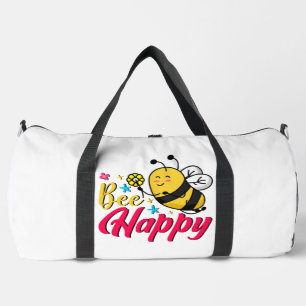 Bee Happy Flower Cartoon Duffle Bag
