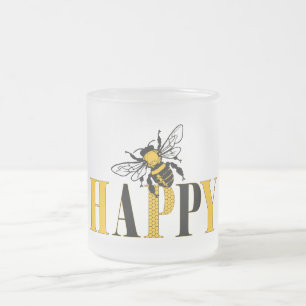 Bee Happy Frosted Mug