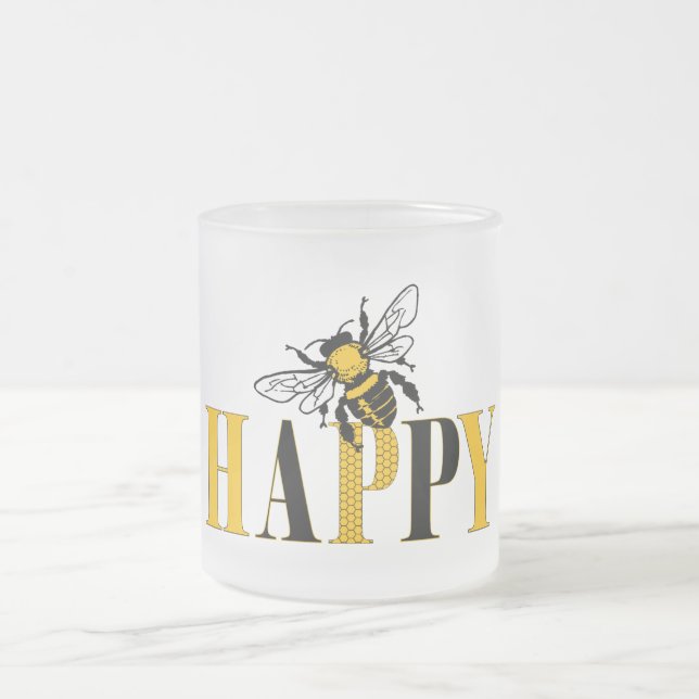 Bee Happy Frosted Mug (Center)