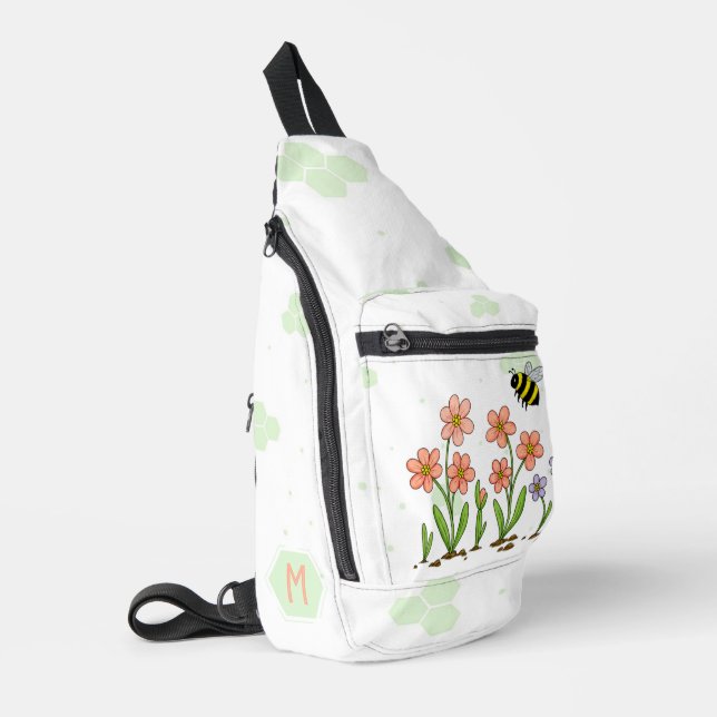 Bee Happy Garden Sling Bag (Left Corner)