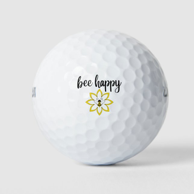 Bee Happy Golf Balls (Front)