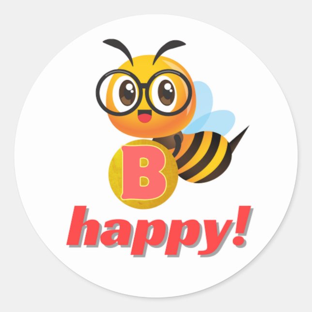 Bee happy / honeybee sticker 2024 adamshits (Front)