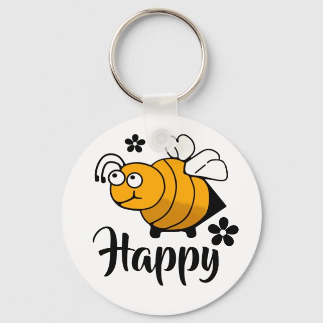 Bee Happy Key Ring (Front)