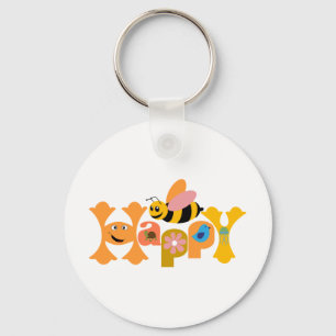 Bee Happy Key Ring