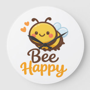 Bee Happy Large Clock