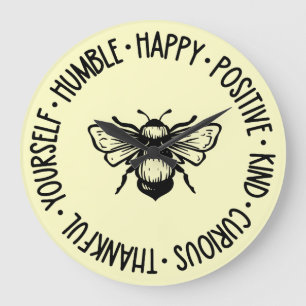 Bee Happy  Large Clock
