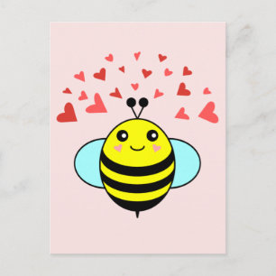 Bee Happy Love Heart Postcard