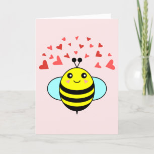 Bee Happy Love Heart Valentine's Day Holiday Card