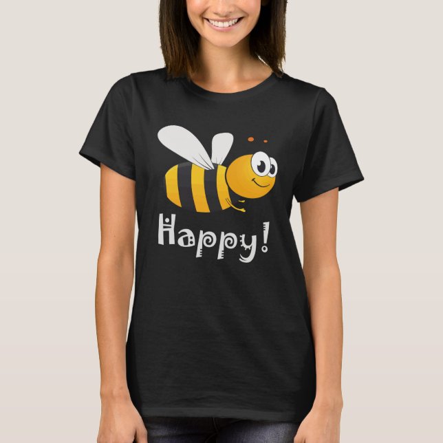 Bee Happy Mens Womens Kids T-Shirt (Front)