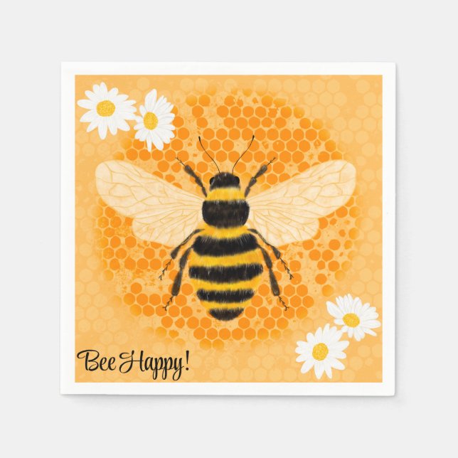 Bee Happy Napkins (Front)