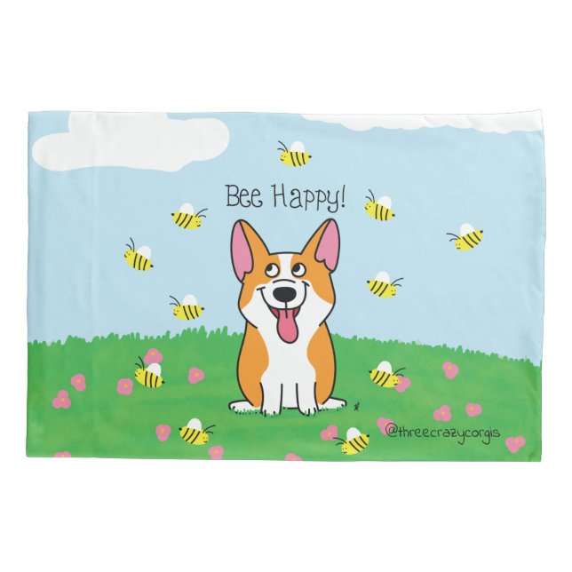 Bee Happy Pillowcase (Back)