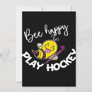 Bee Happy Play Hockey Bee Gifts ,I Love Bee Honey Holiday Card