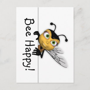 Bee Happy Post Card - Honey Bee Postcard