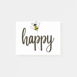 bee happy post-it notes