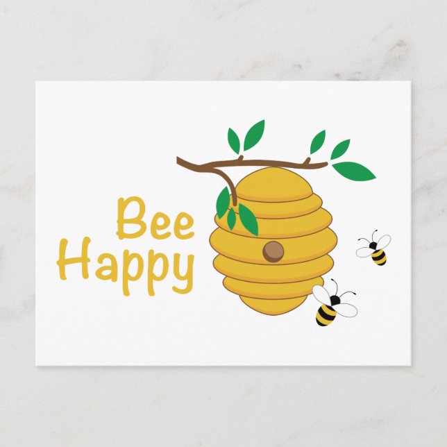 Bee Happy Postcard (Front)