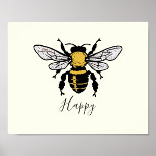 Bee Happy Poster