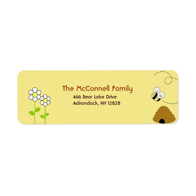 Bee Happy PRINTABLE ADDRESS LABELS (Front)