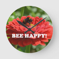 Bee Happy Red Flower